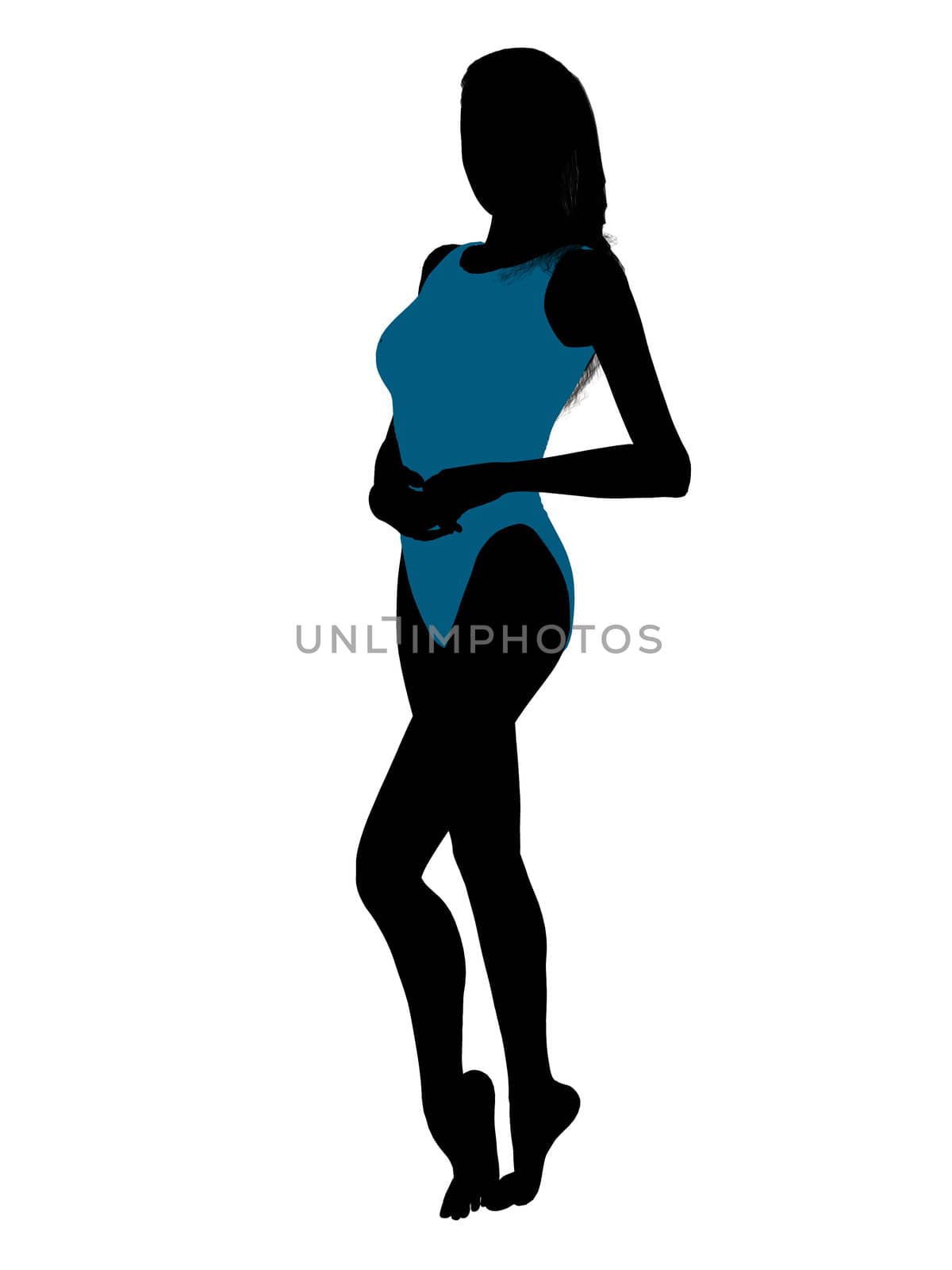 Female swimsuit illustration silhouette on a white background