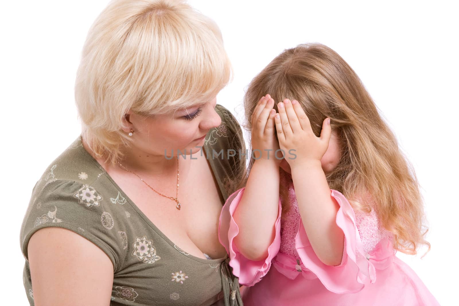 mother have to chide her small daughter for some offence