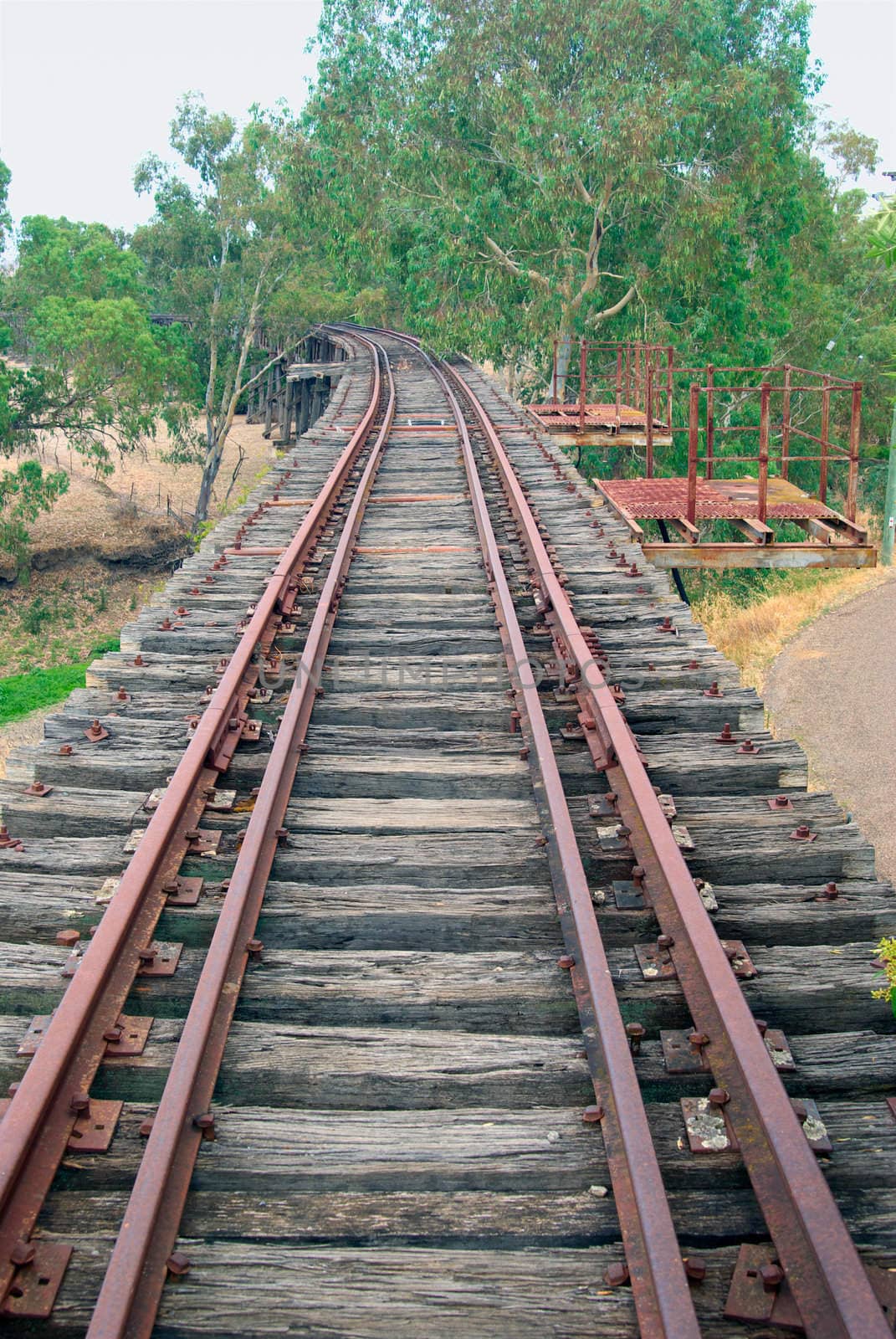 the old historic railway bridge at gundagai