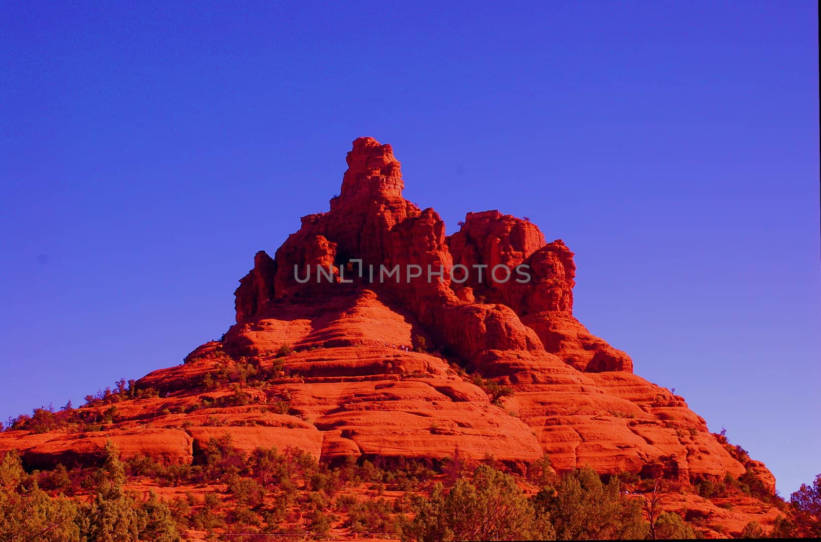 Red Rock of Sedona against a blue sky