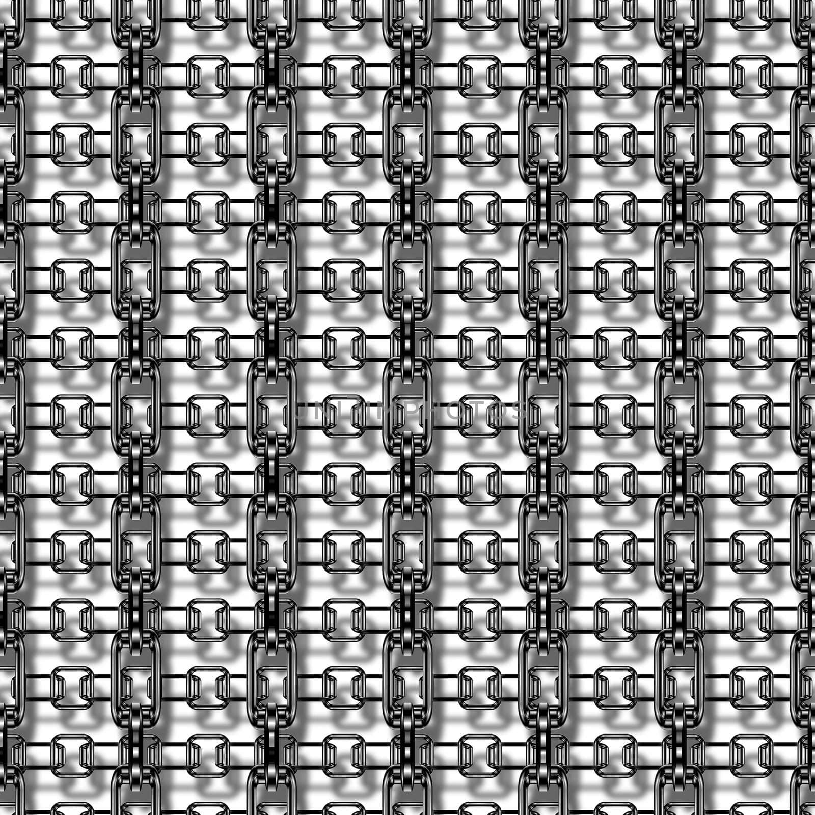 chains and steel cables on a white background