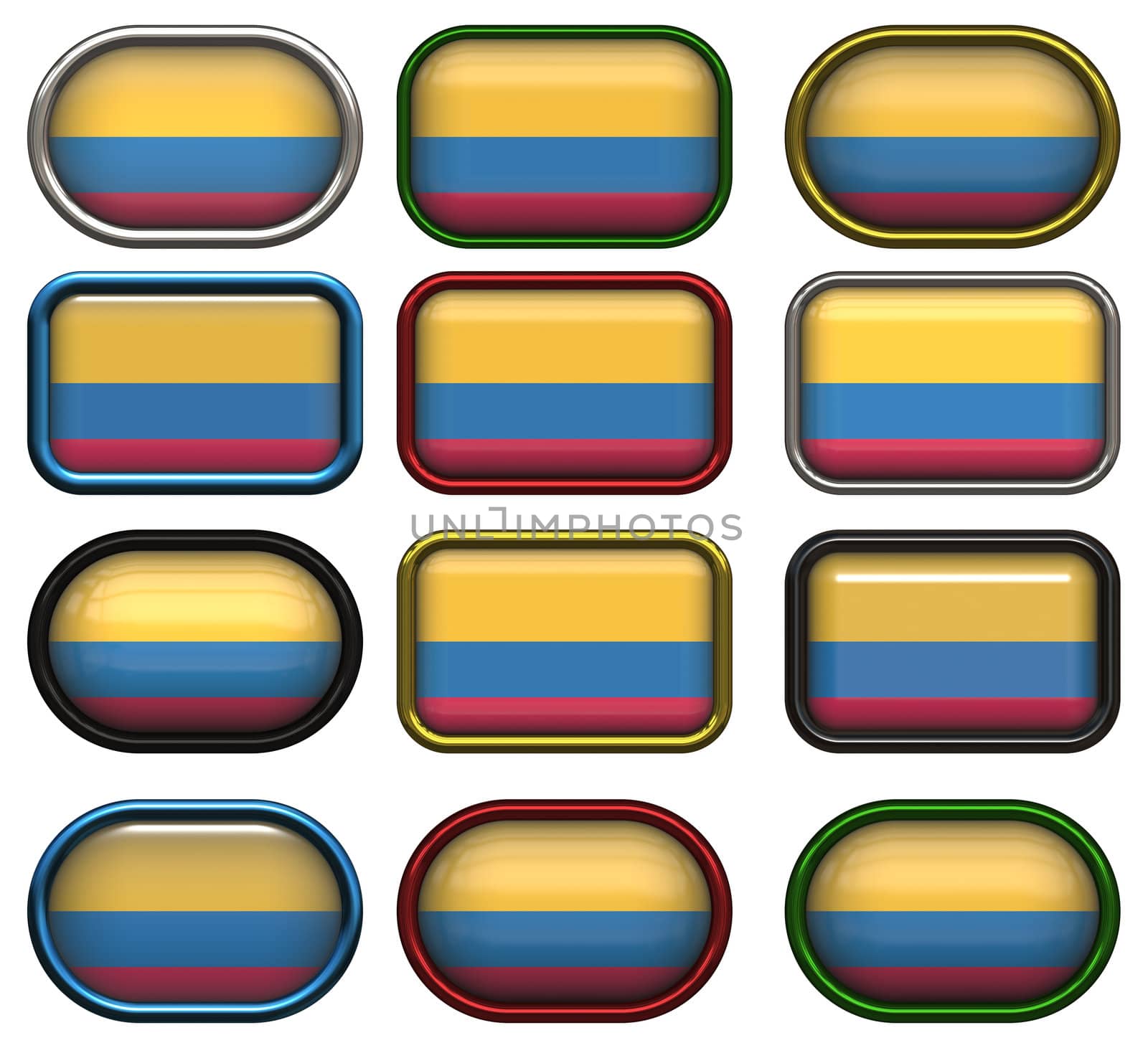 twelve buttons of the Flag of Colombia