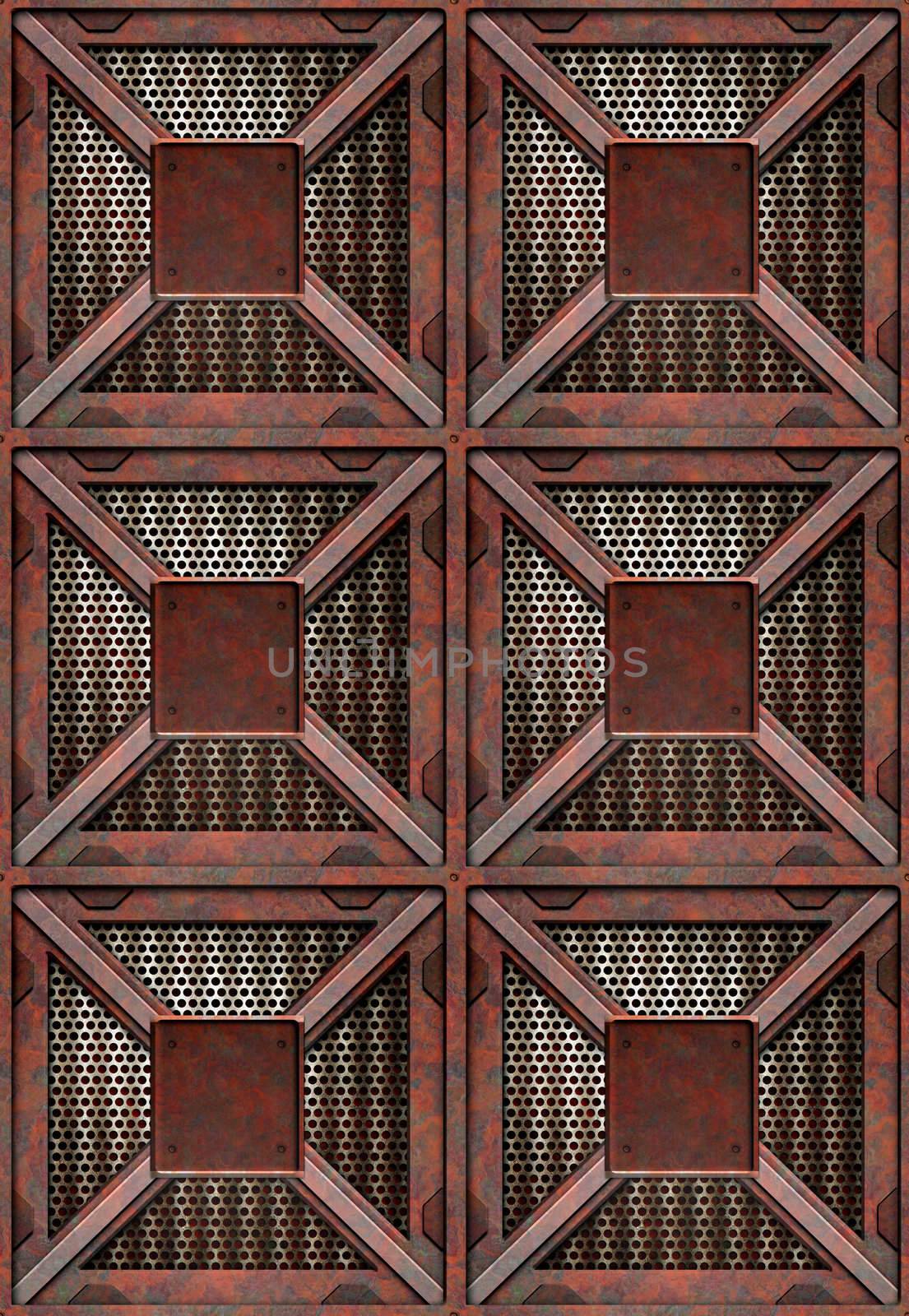 old rusting metal shipping or storage containers