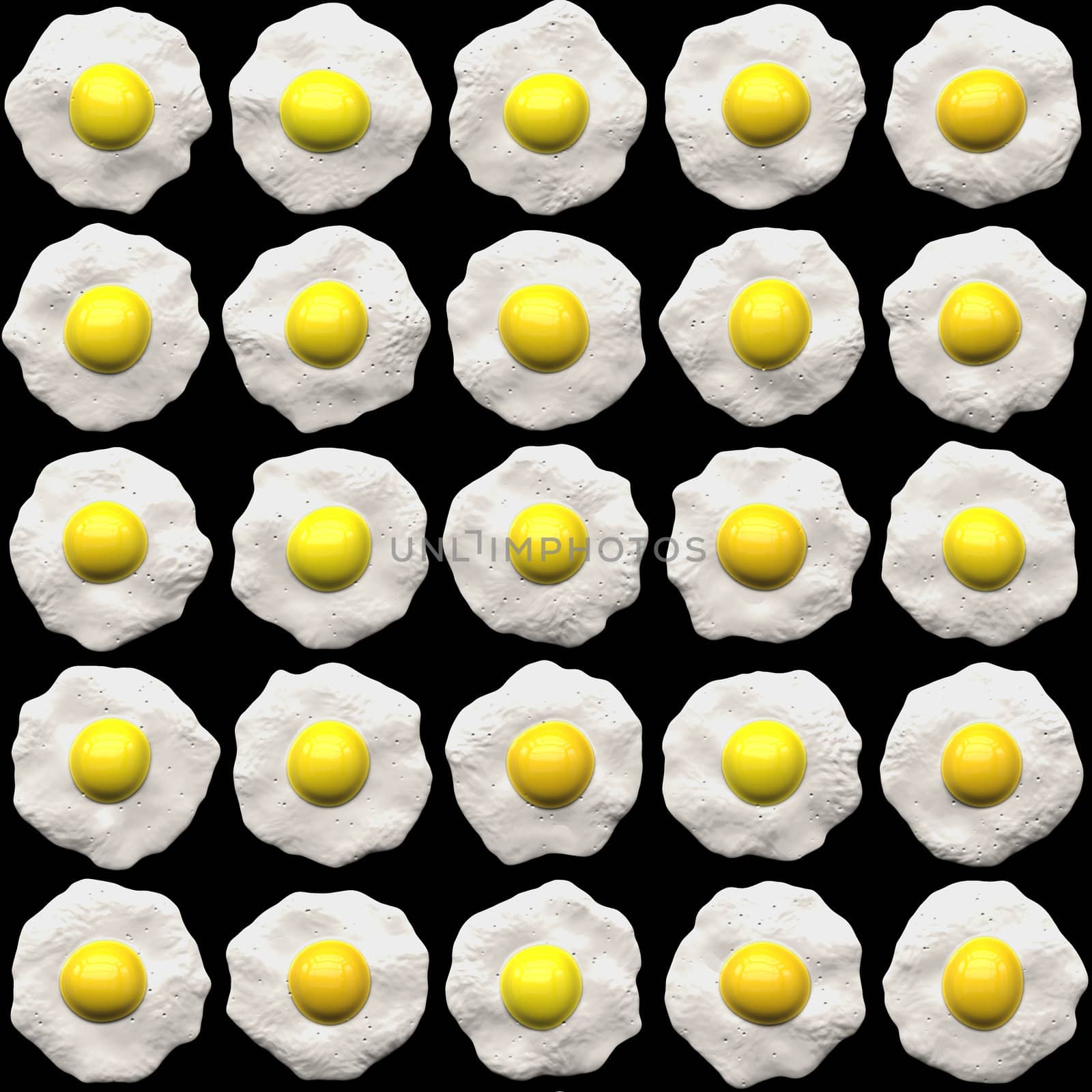 a large image of lots of fried eggs each different from others