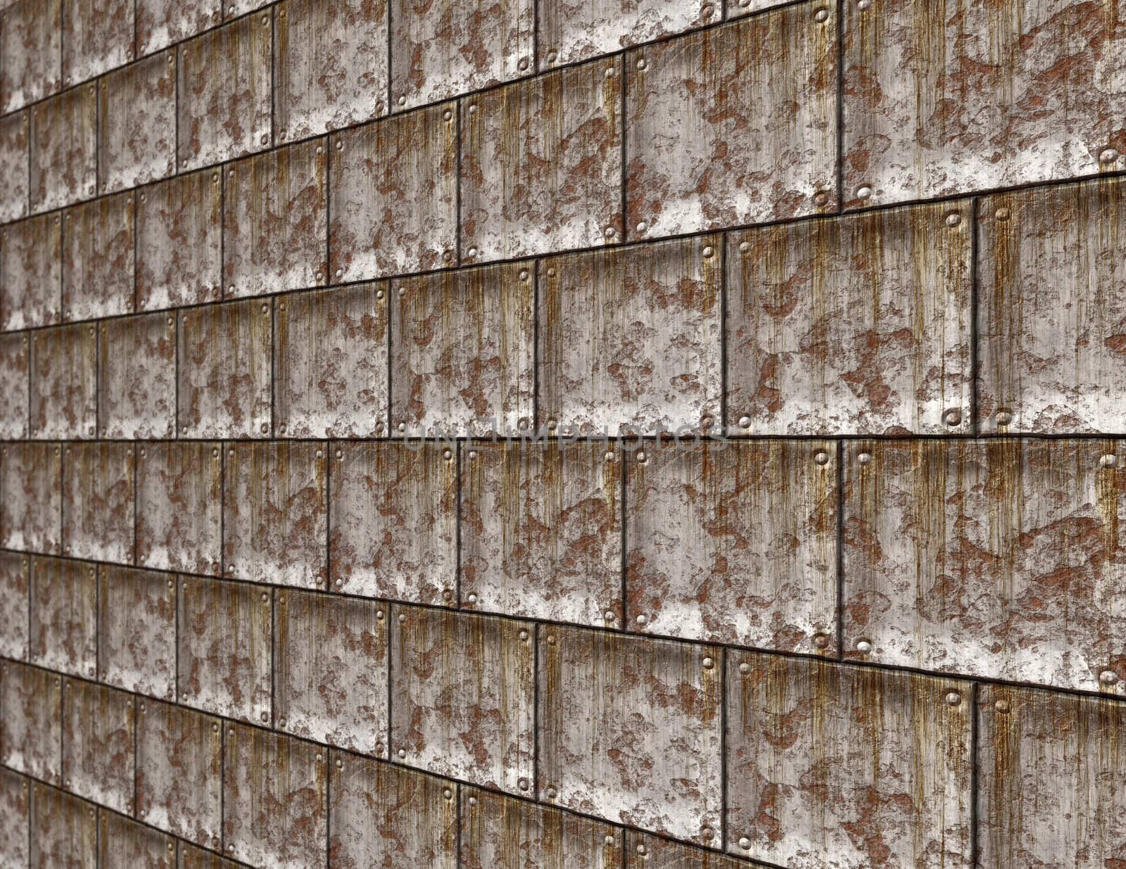 old stone or metal plate wall with marks and slime