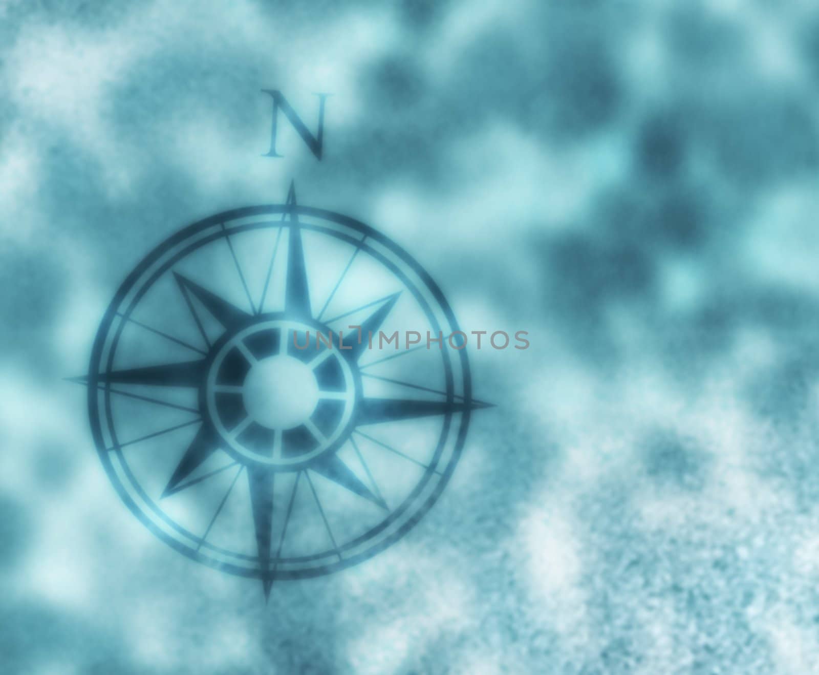 great soft image of a north arrow under water 