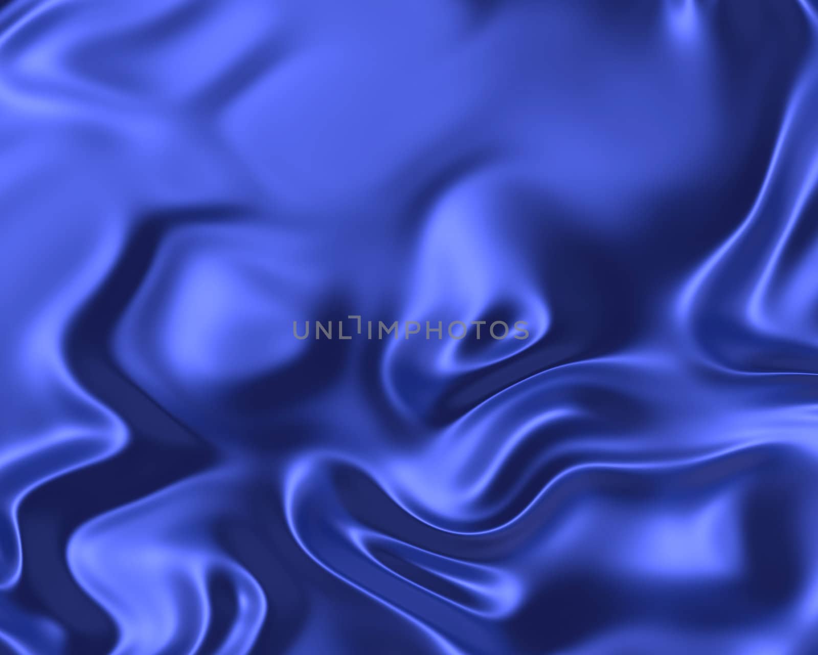 image of luxurious flowing silk or satin fabric in royal blue