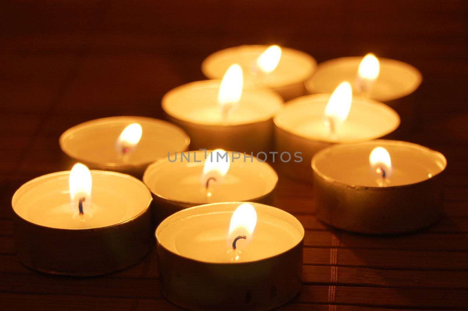 romantic candles showing wellness or zen concept