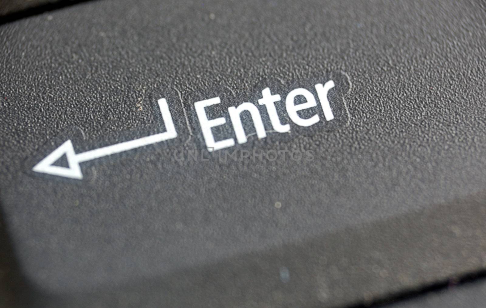 macro of Enter button of laptop