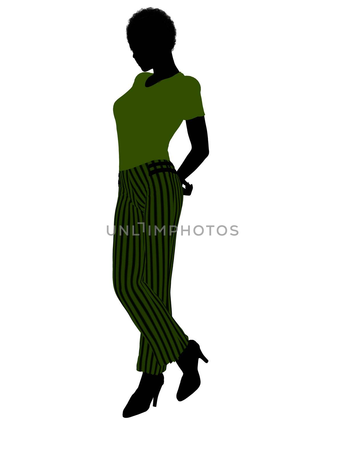 African american female business executive silhouette on a white background