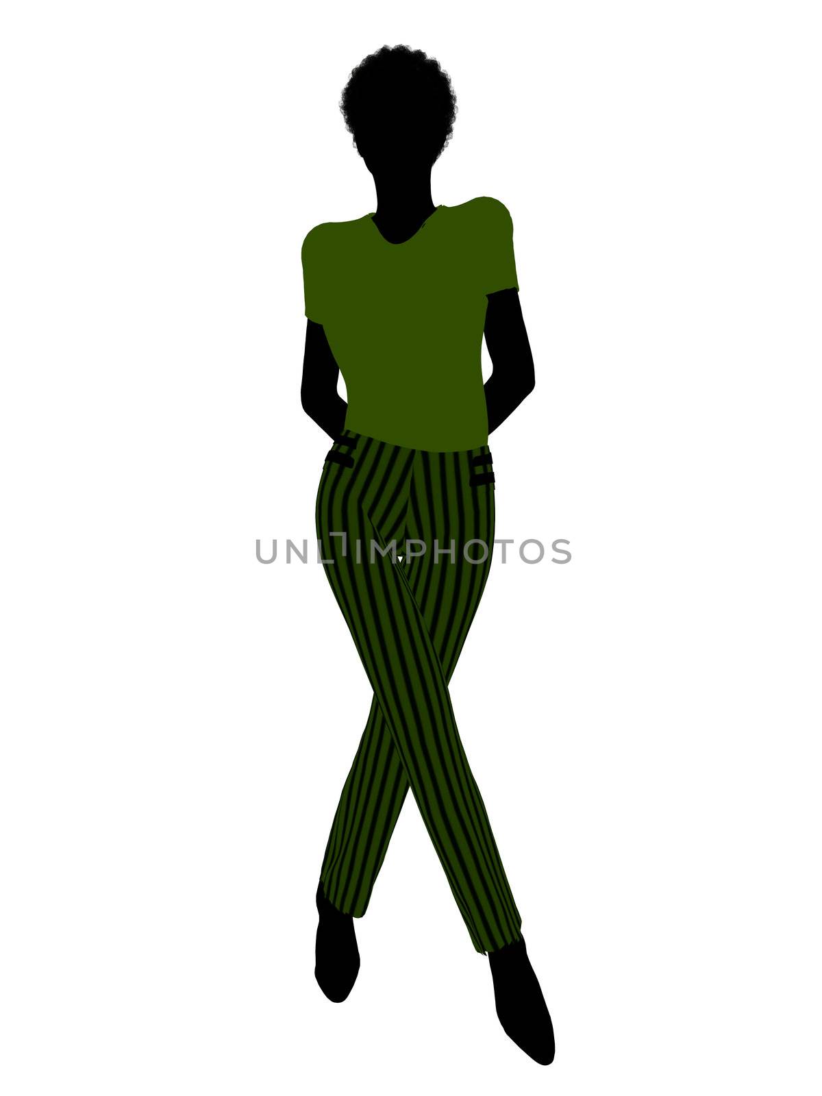 African american female business executive silhouette on a white background