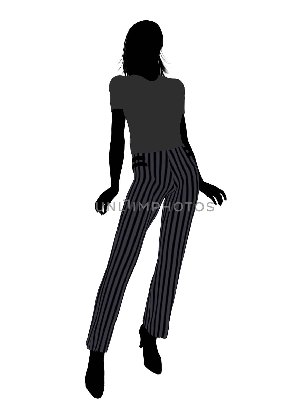 Female business executive silhouette on a white background