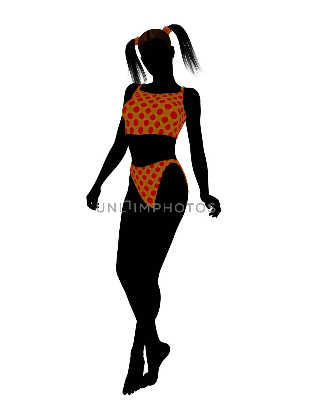 Female swimsuit illustration silhouette on a white background