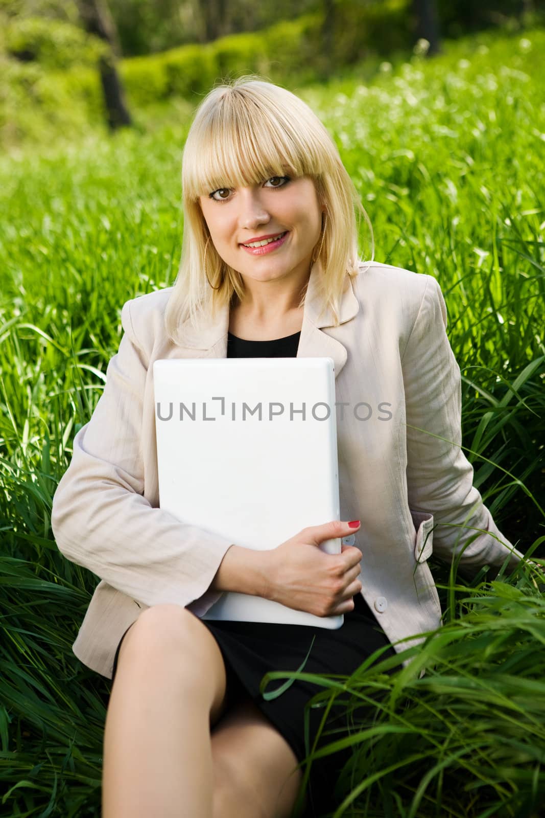 young businesswoman with laptop