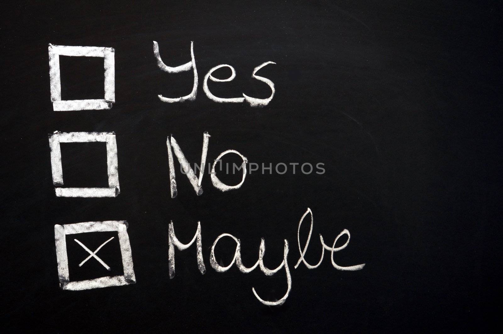 choose yes or no written on a chalkboard