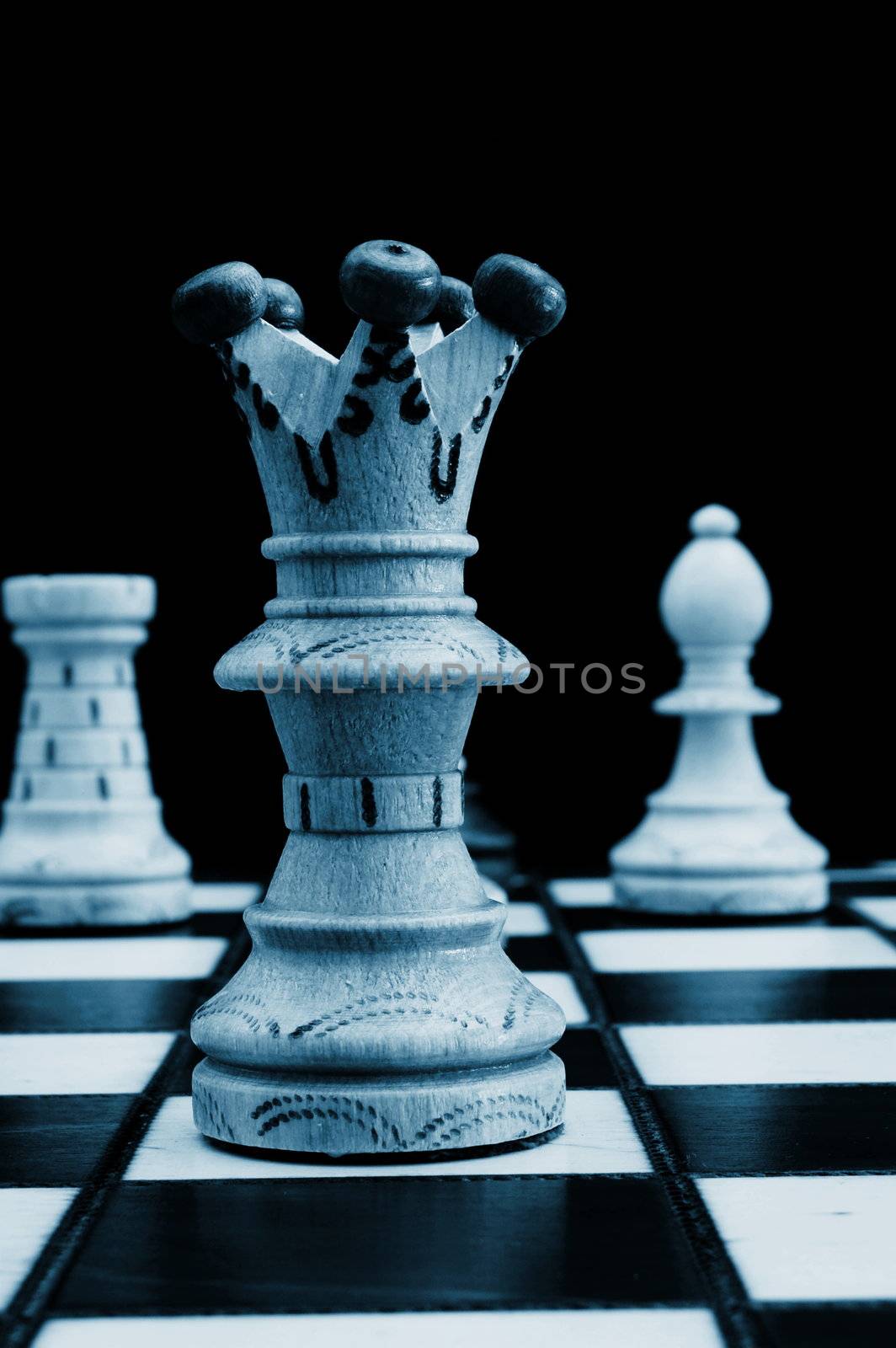 chess pieces on chess board showing competition success and strategy in business