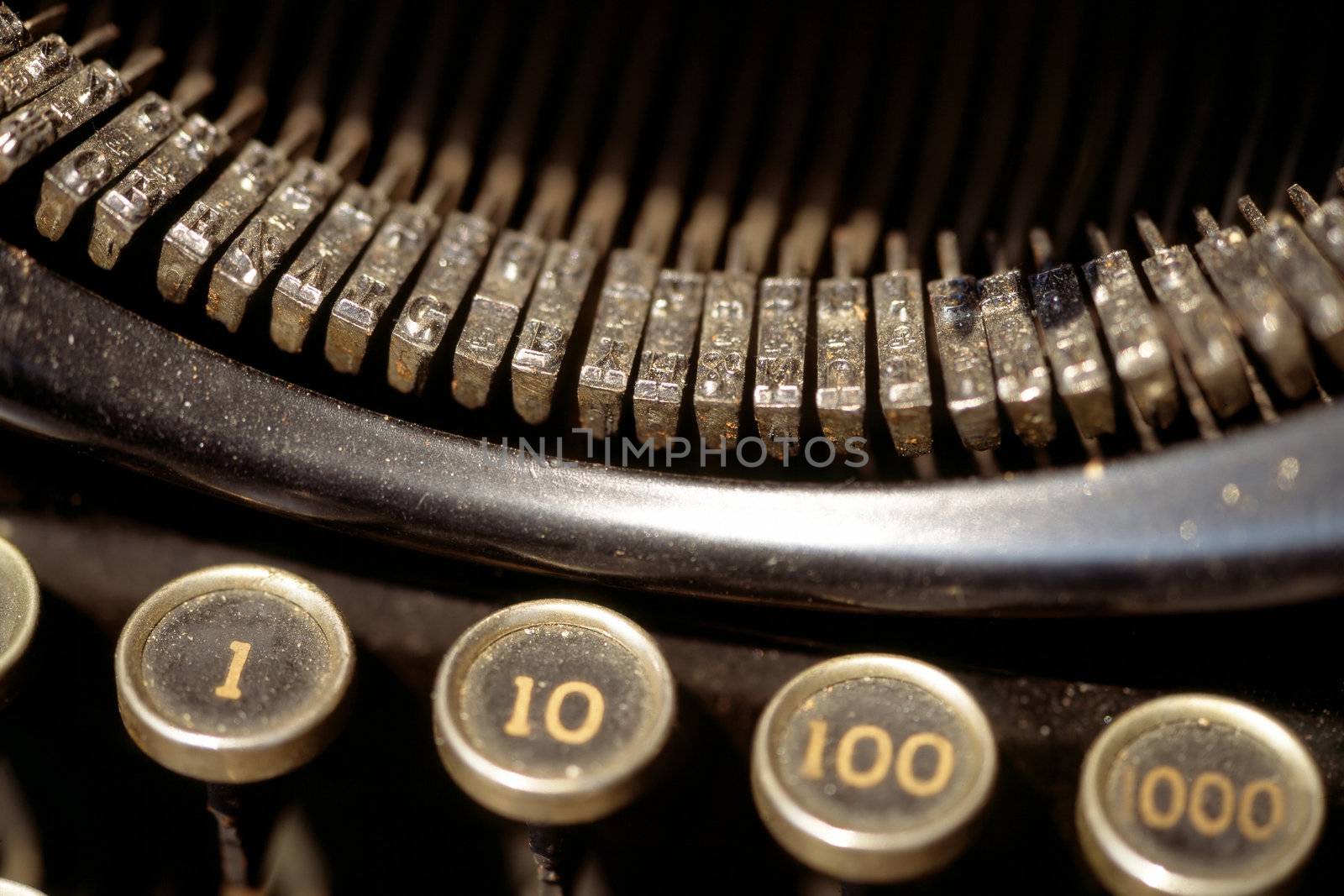 Old dusty typewriter. Film Scan.