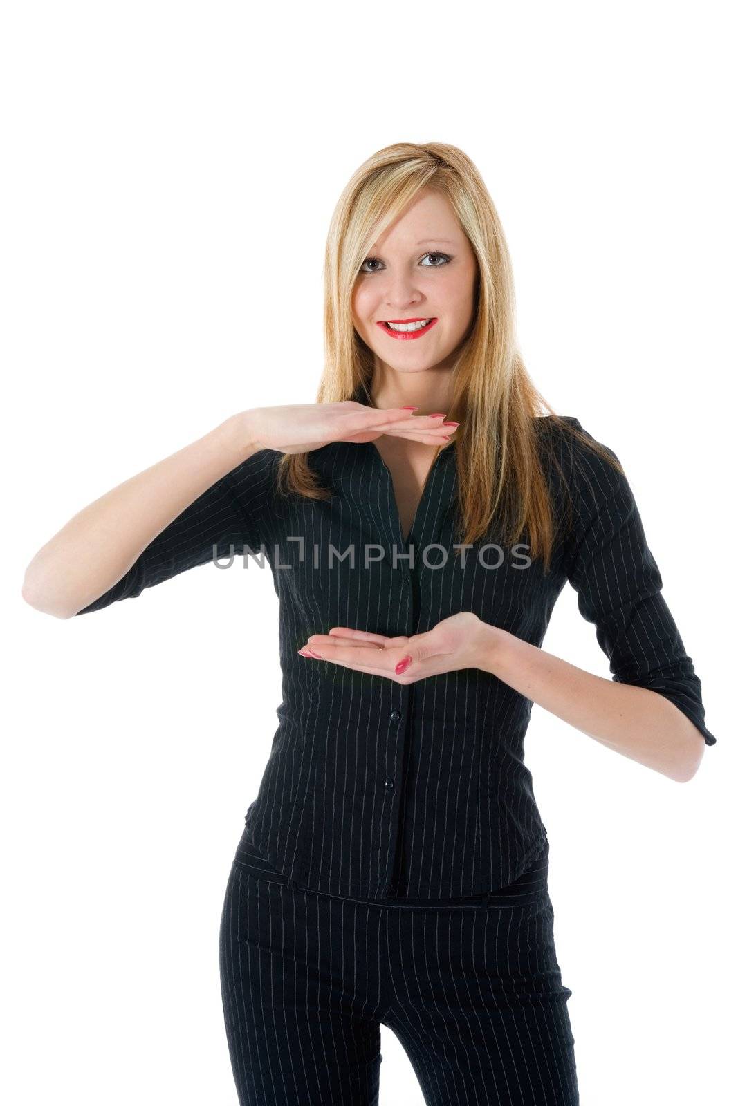 Business woman on white background