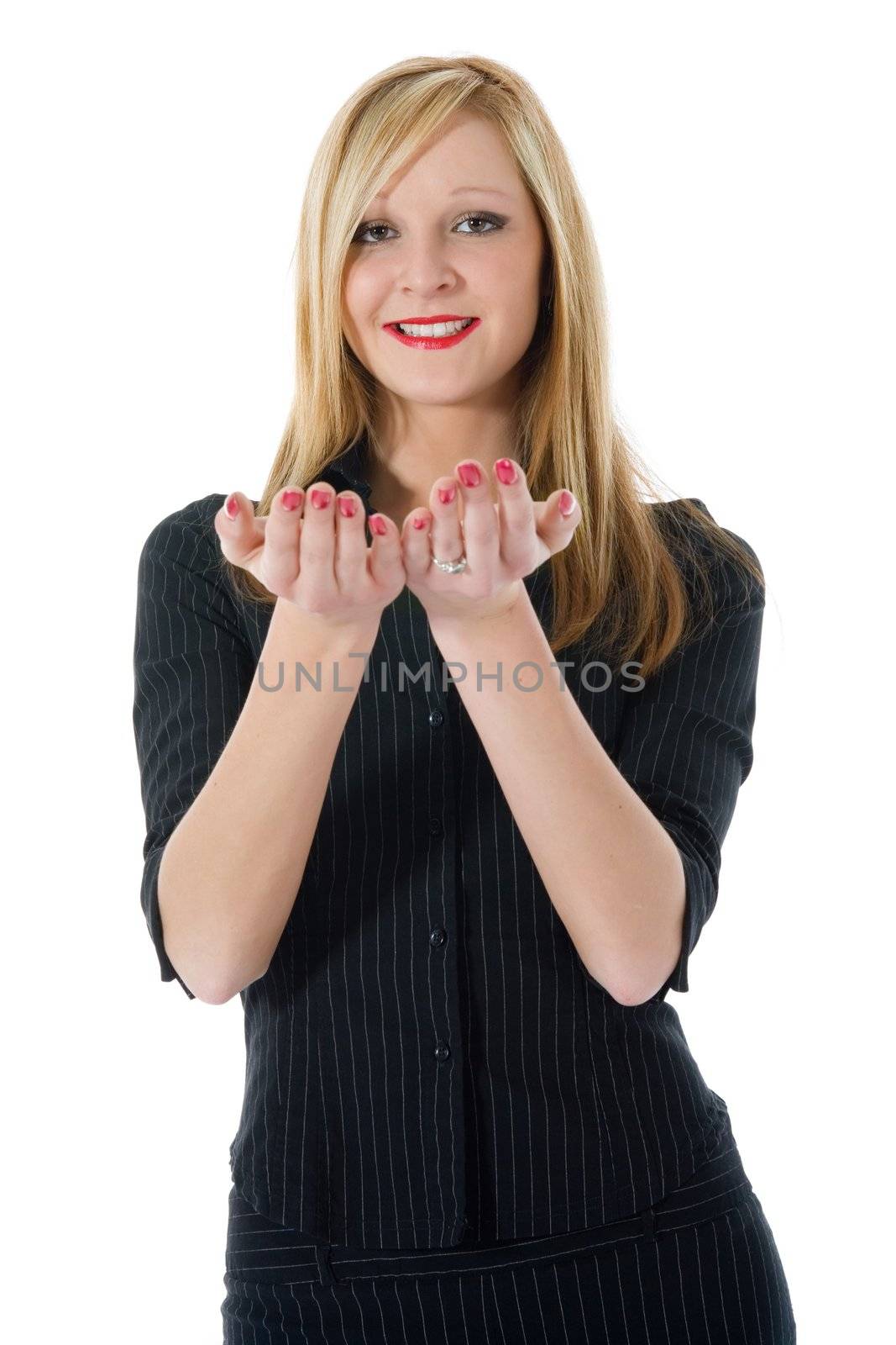 Business woman on white background