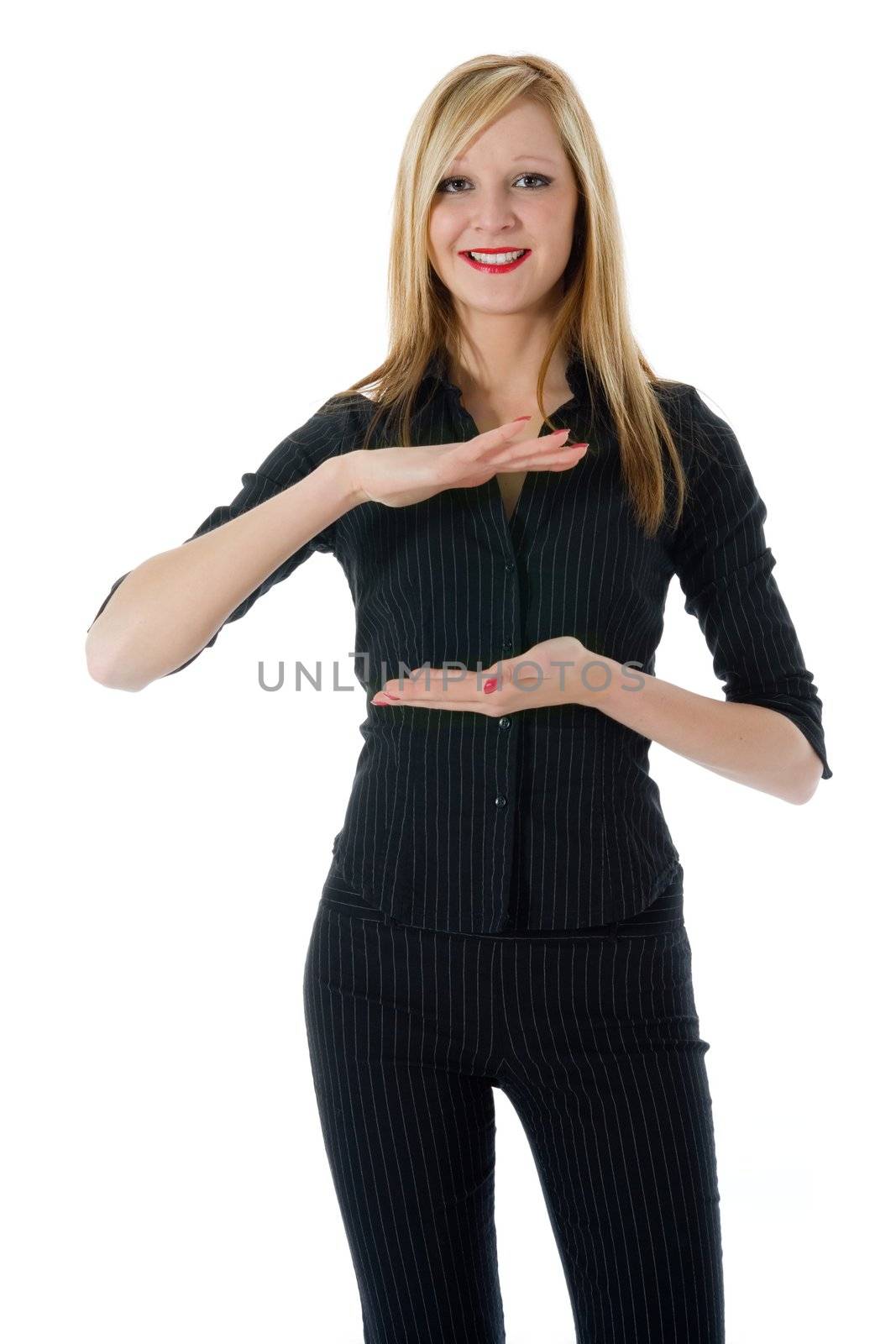 Business woman on white background