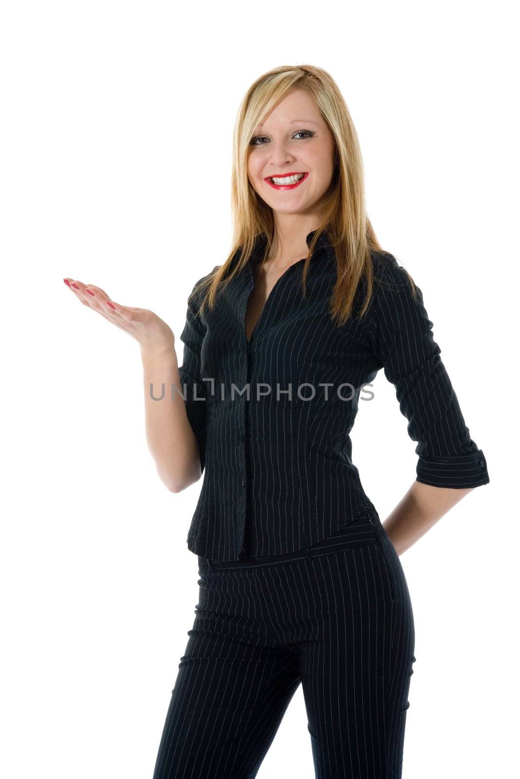 Business woman on white background