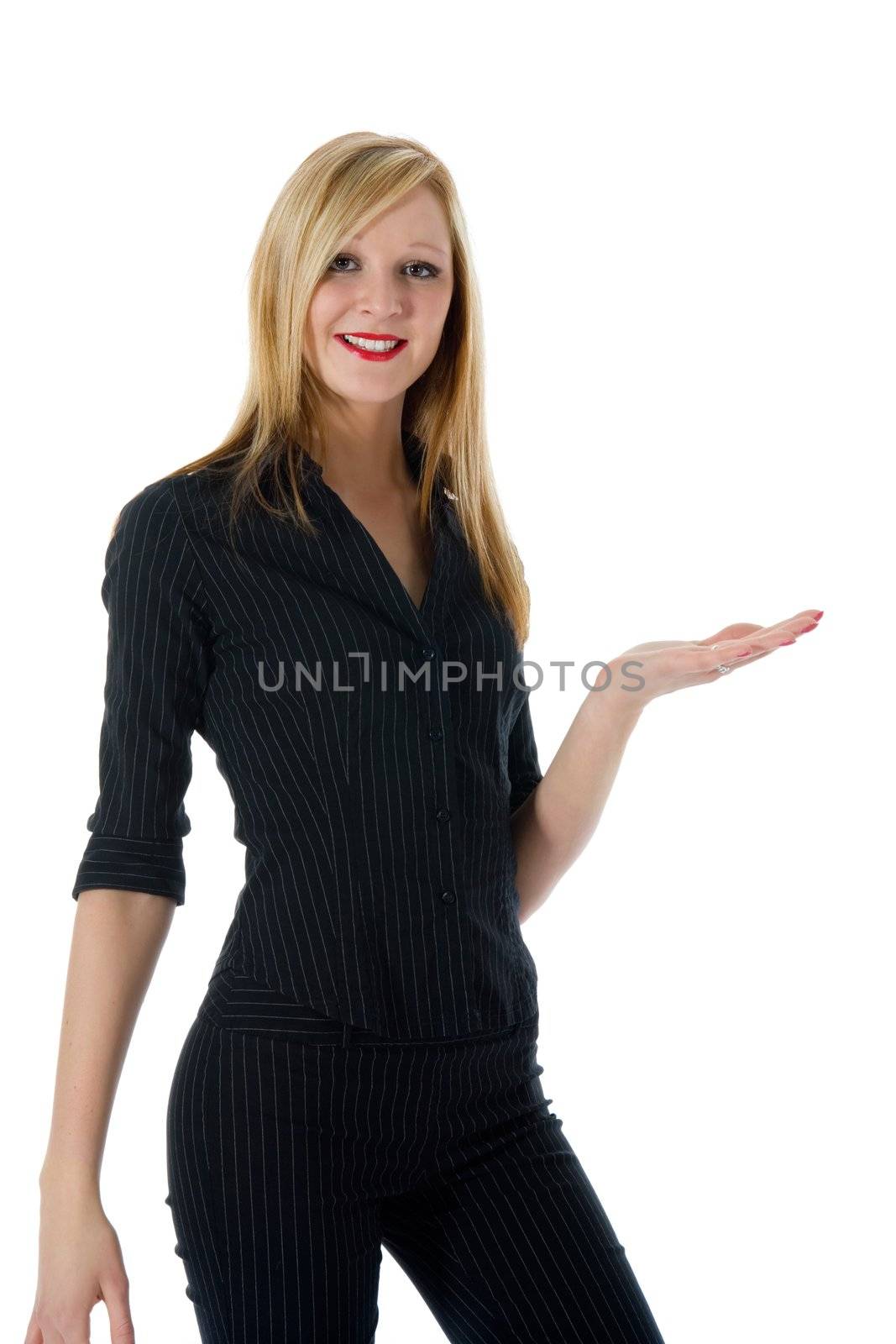 Business woman on white background