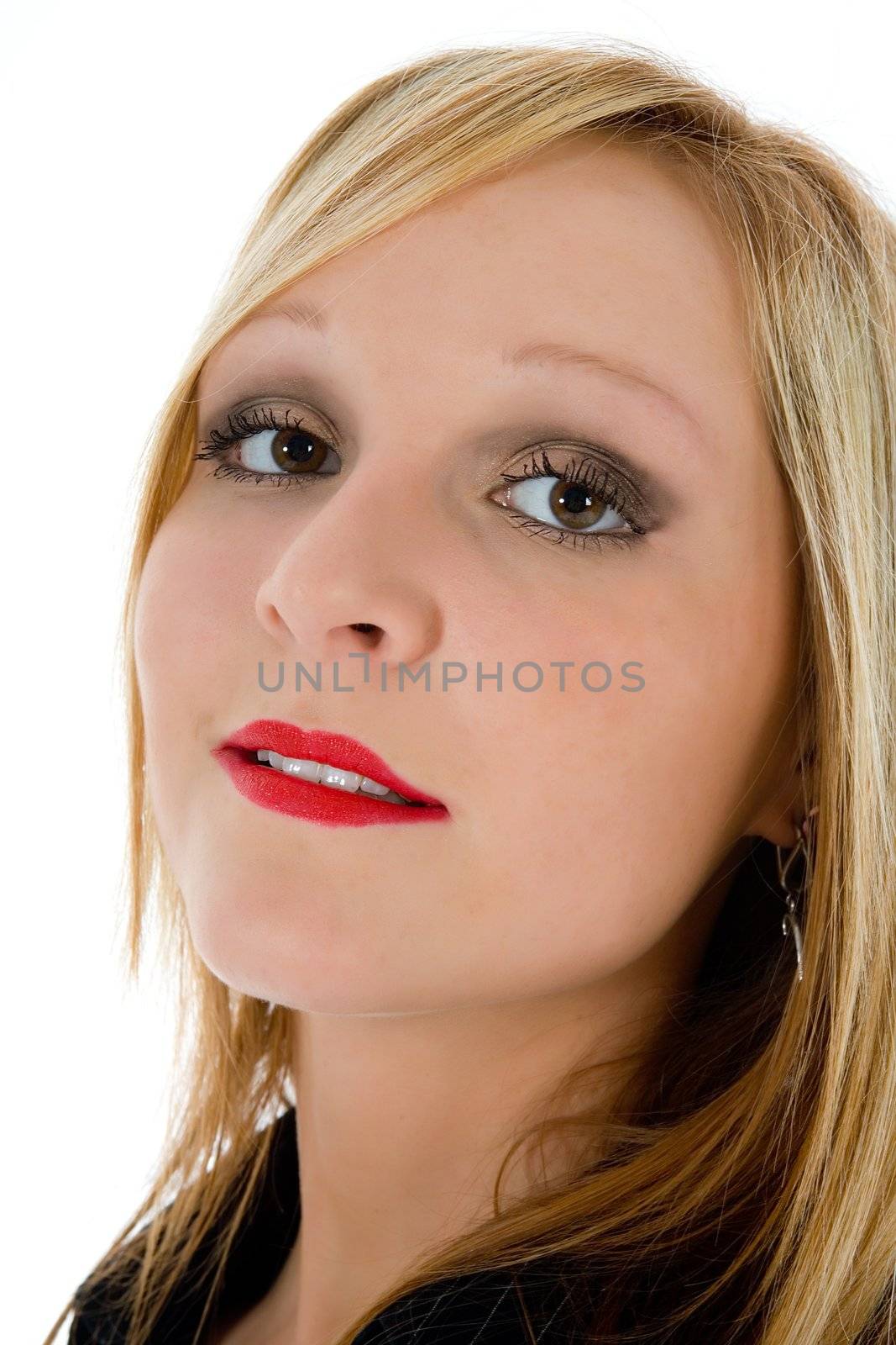 portrait woman on white background