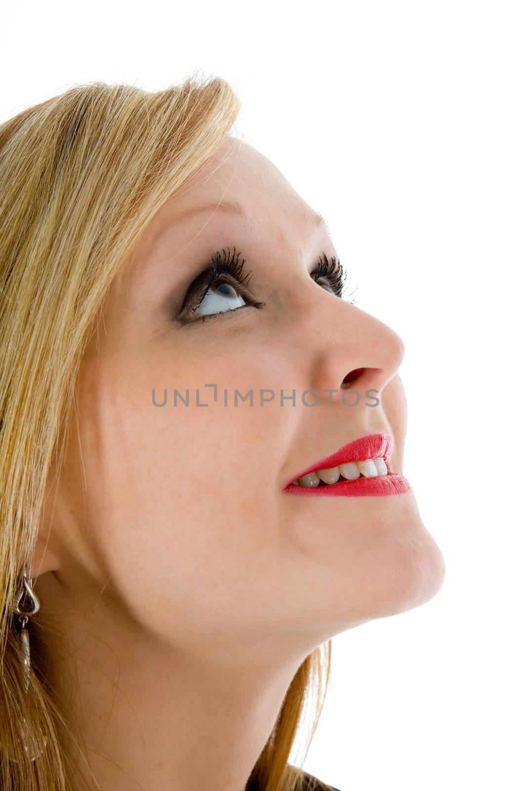 portrait woman on white background
