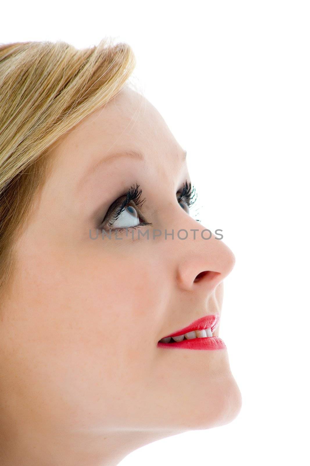 portrait woman on white background