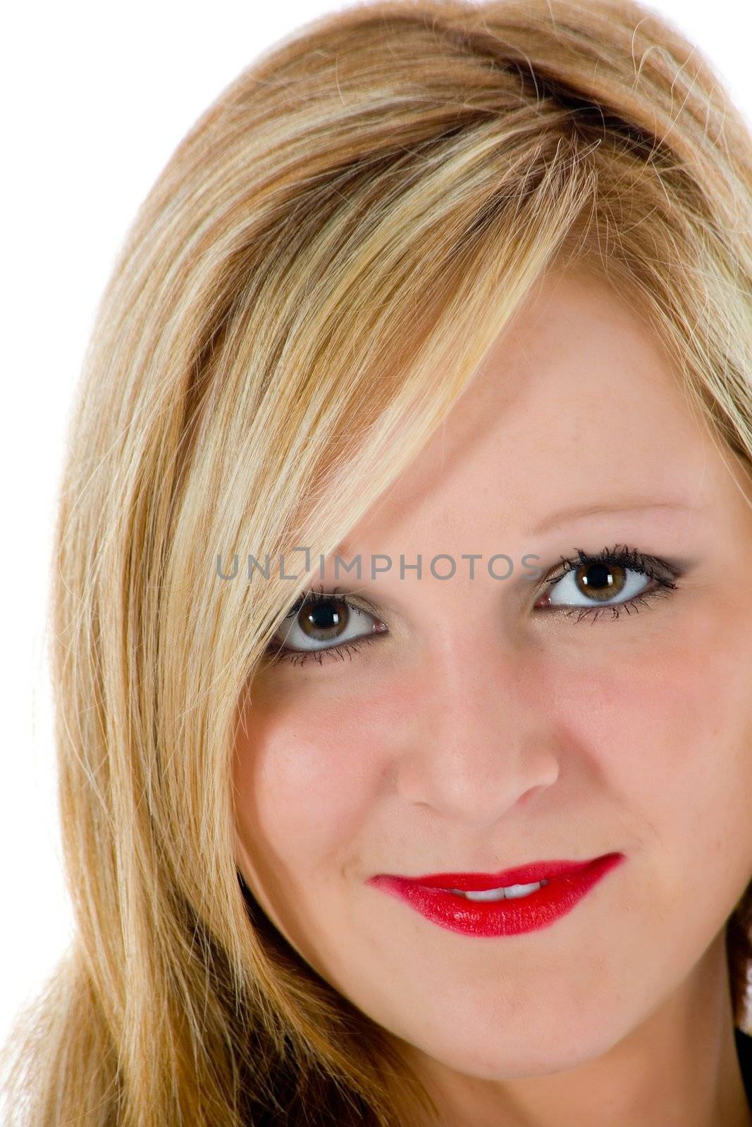 portrait woman on white background