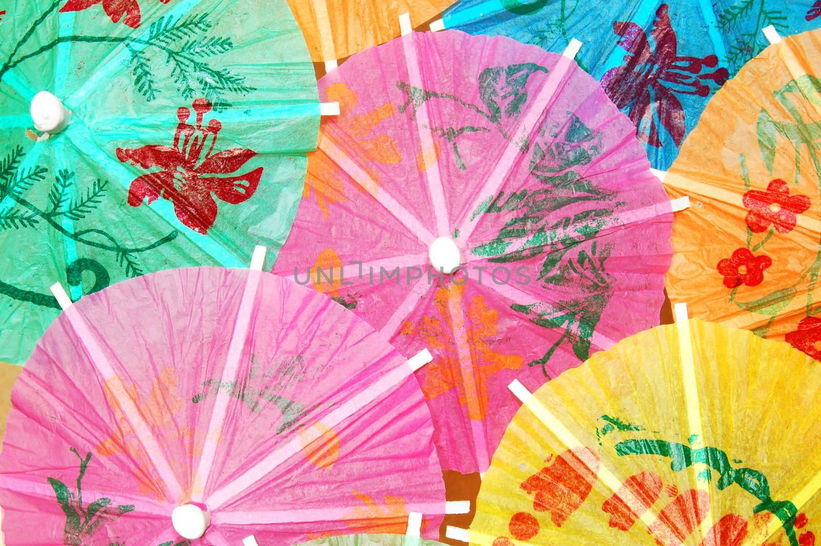 party background with cocktail umbrella and copyspace