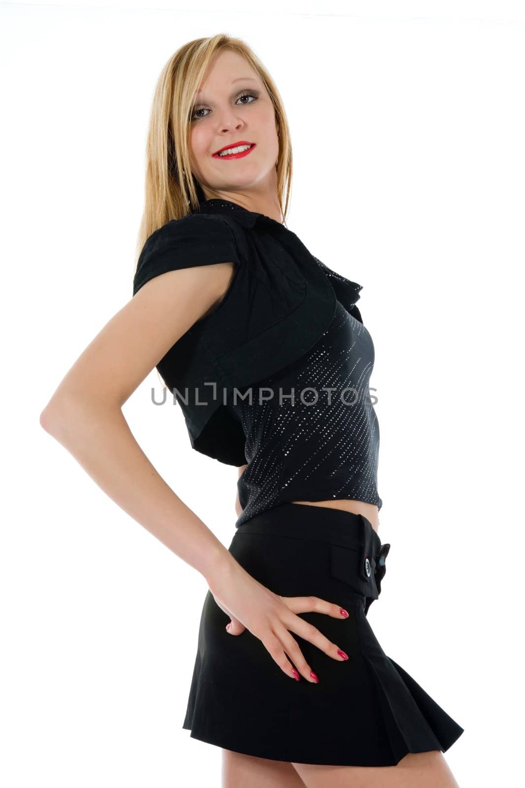 portrait woman on white background