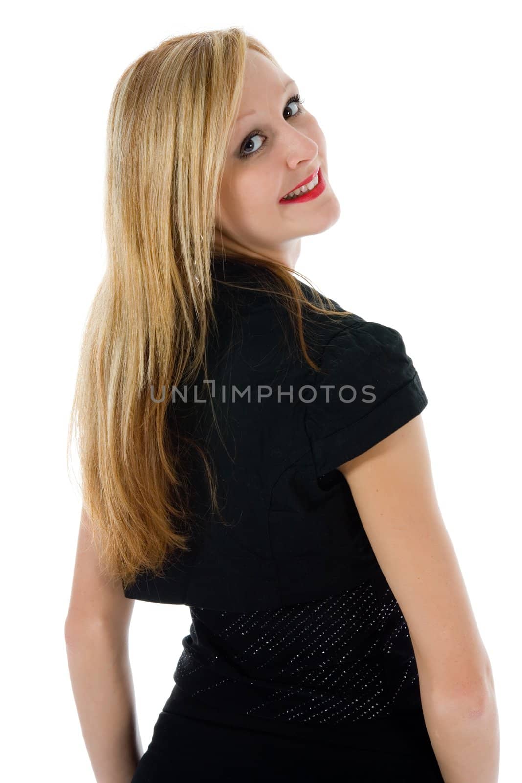 portrait woman on white background