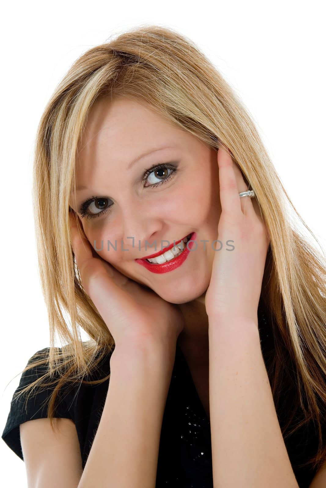 portrait woman on white background