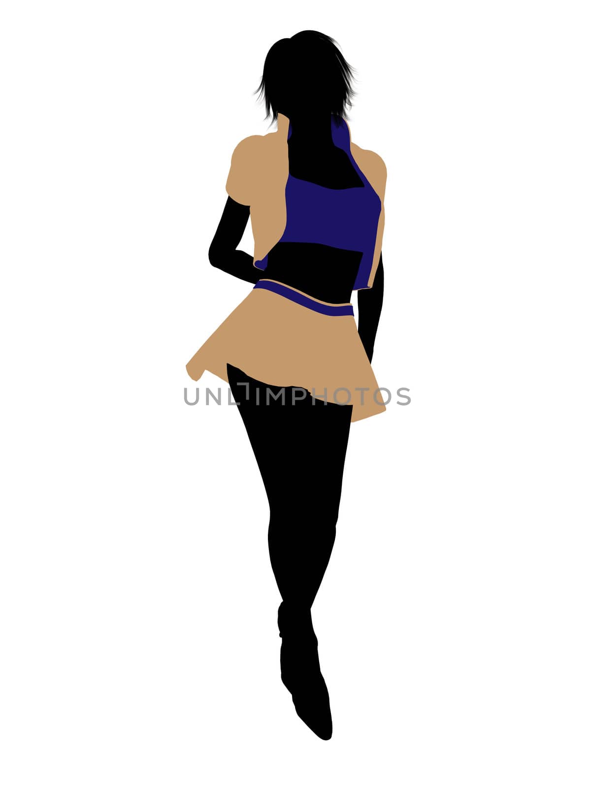 Casual dressed female silhouette on a white background