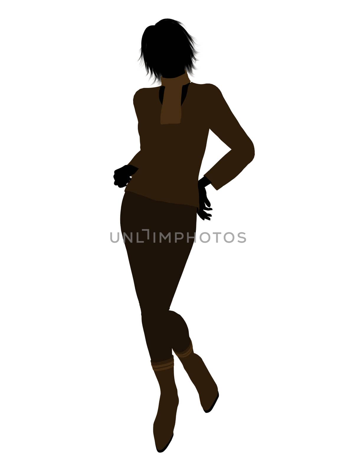 Female business executive silhouette on a white background