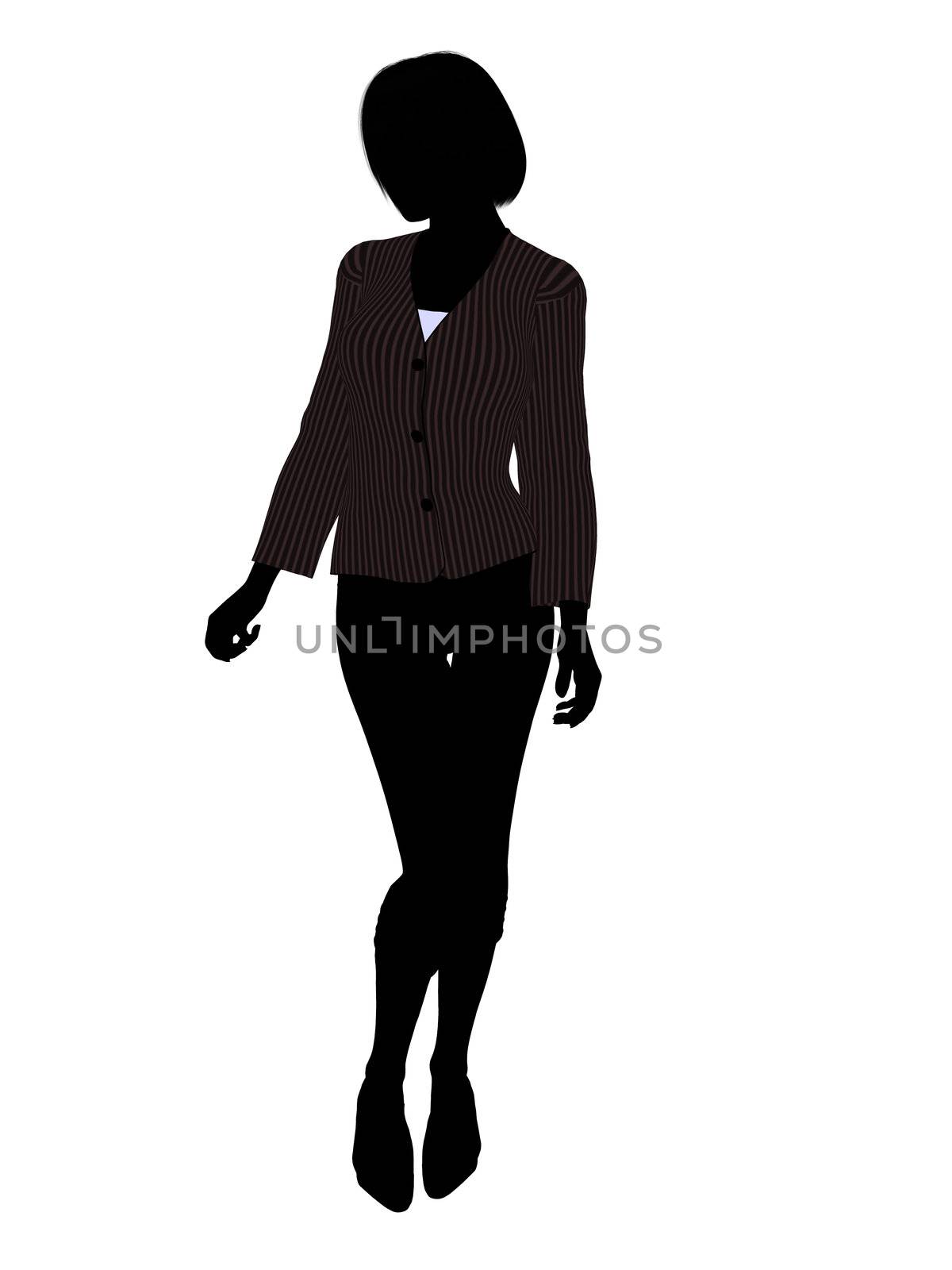 Female business executive silhouette on a white background
