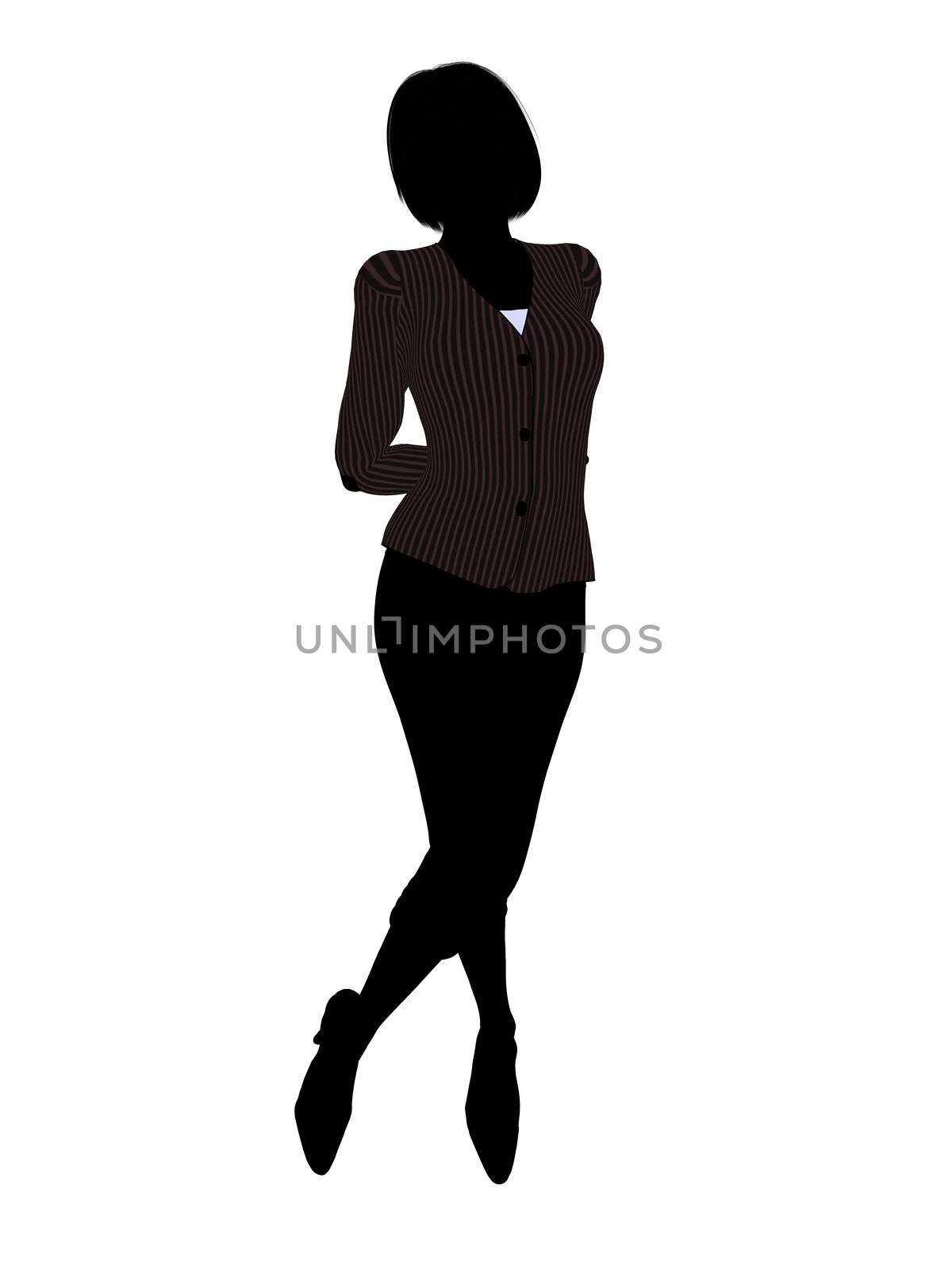 Female business executive silhouette on a white background