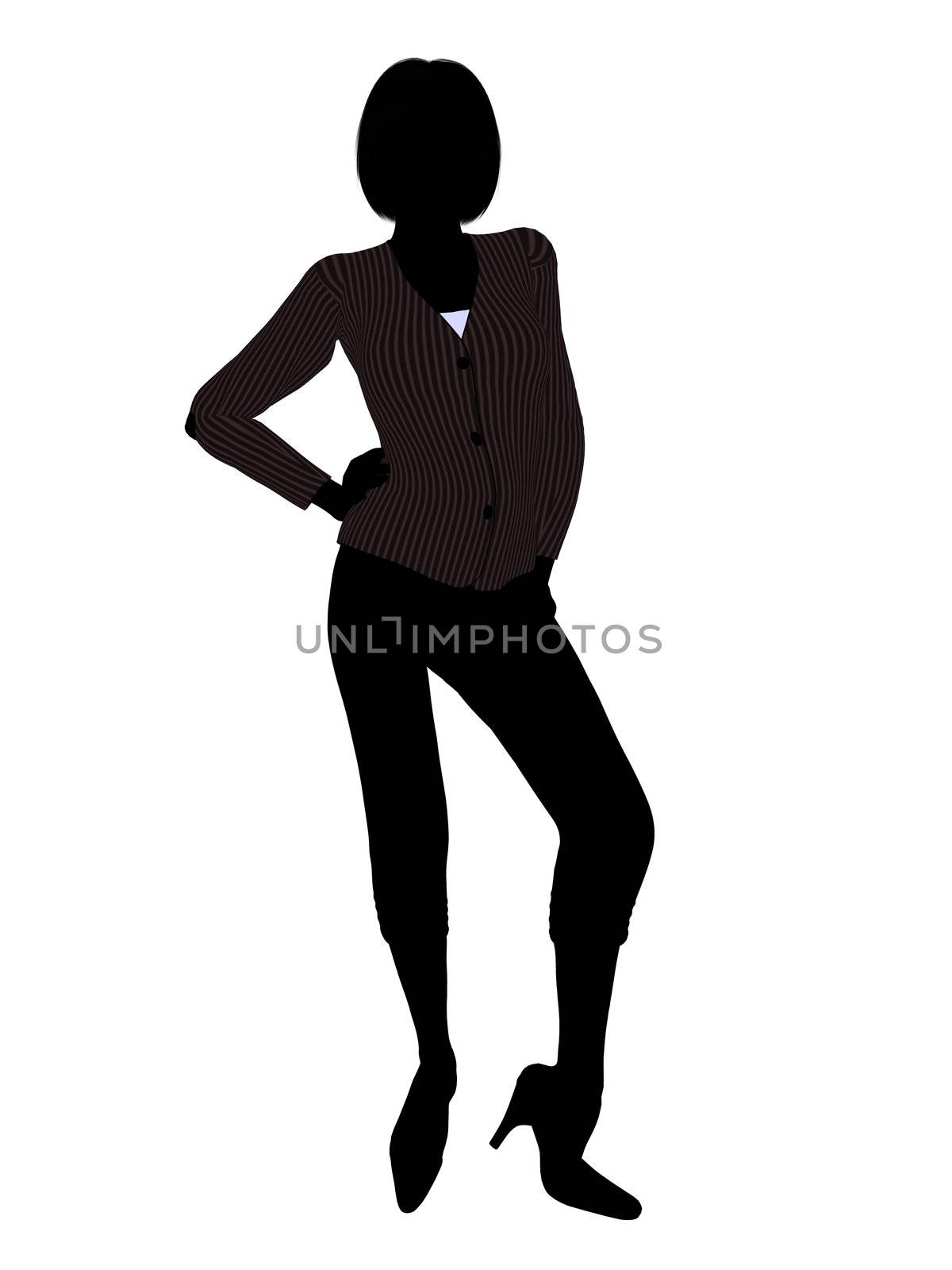 Female business executive silhouette on a white background