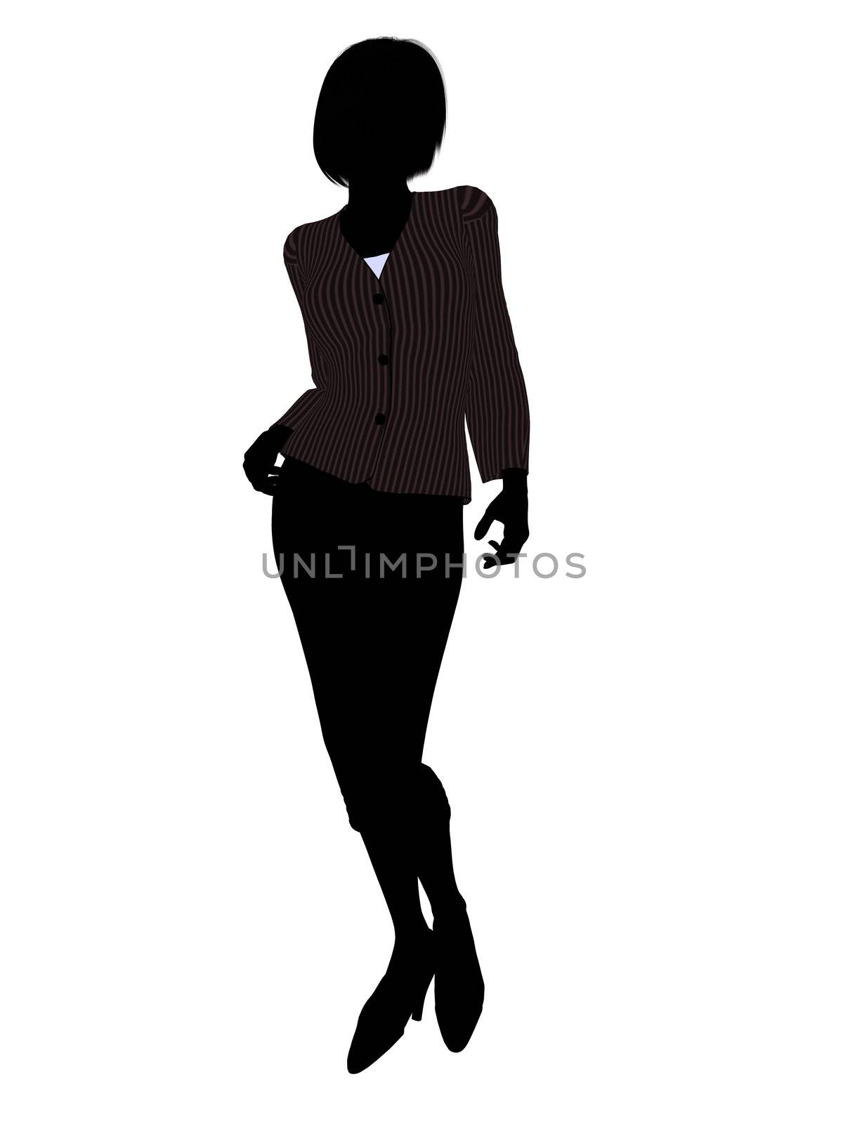 Female business executive silhouette on a white background