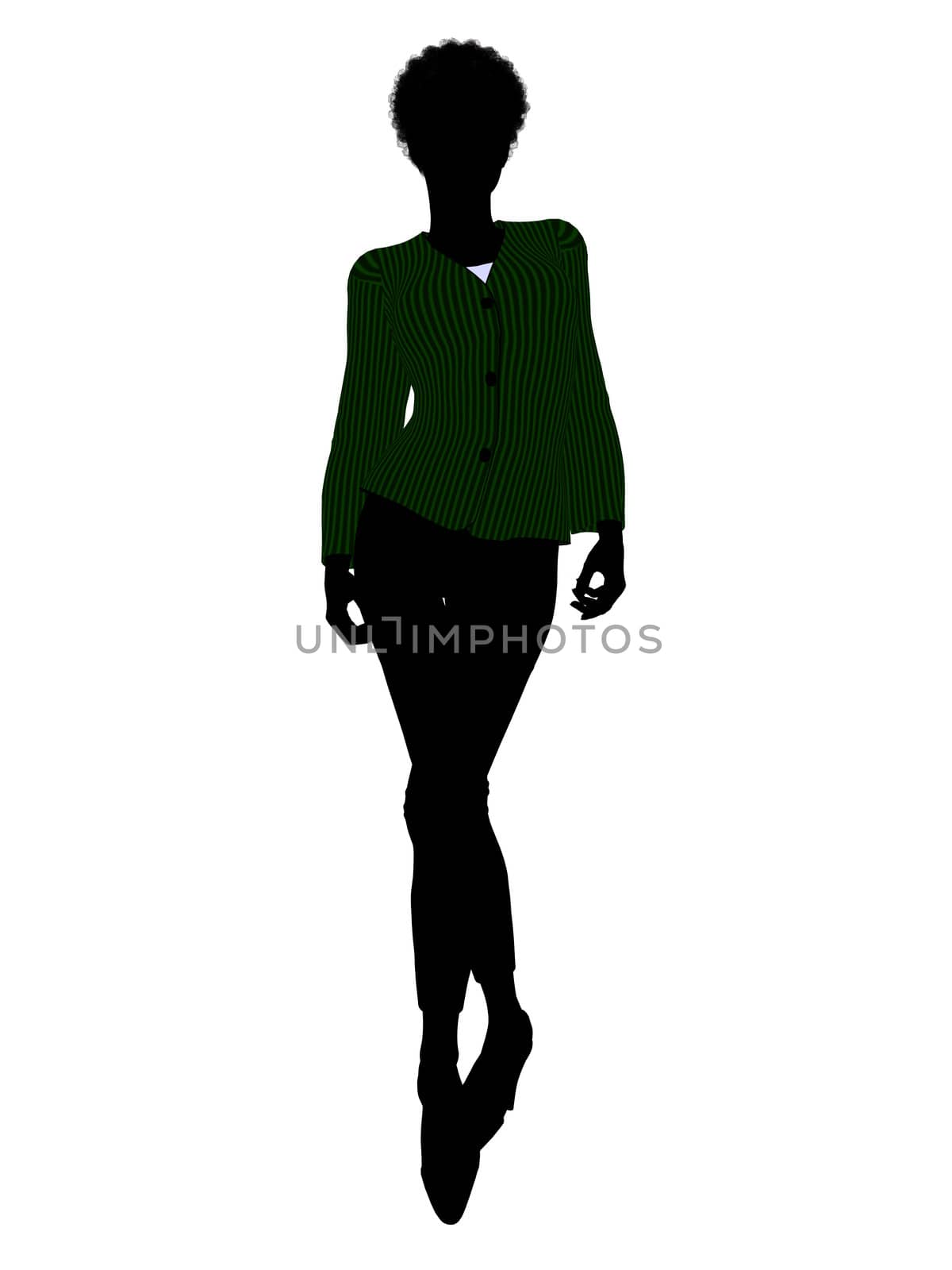 African american female business executive silhouette on a white background