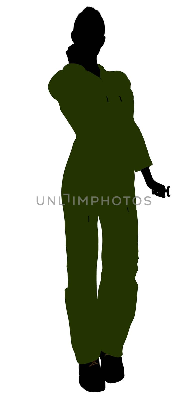 Female mechanic illustration silhouette on a white background