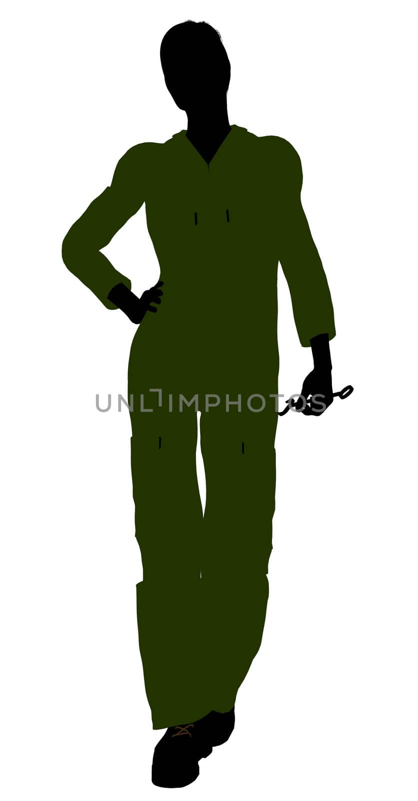 Female mechanic illustration silhouette on a white background