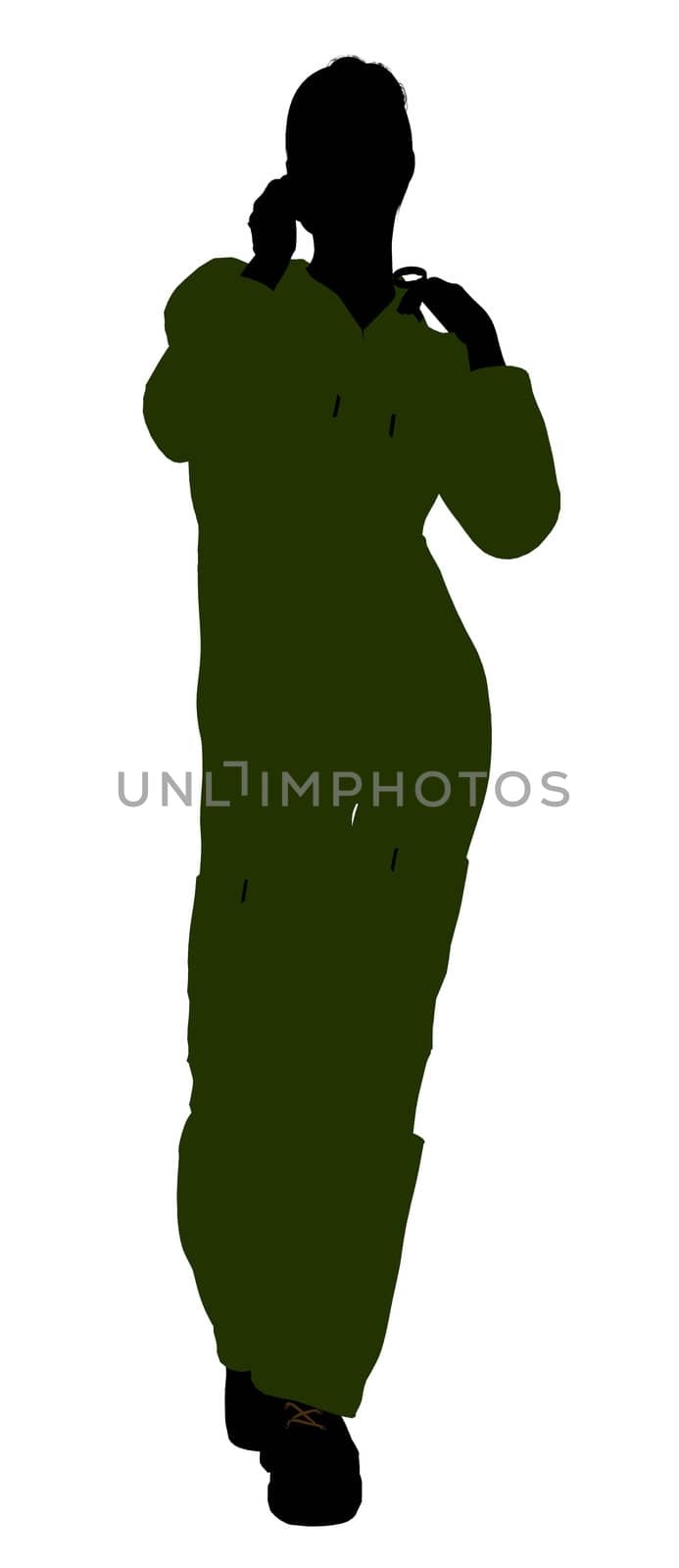 Female mechanic illustration silhouette on a white background