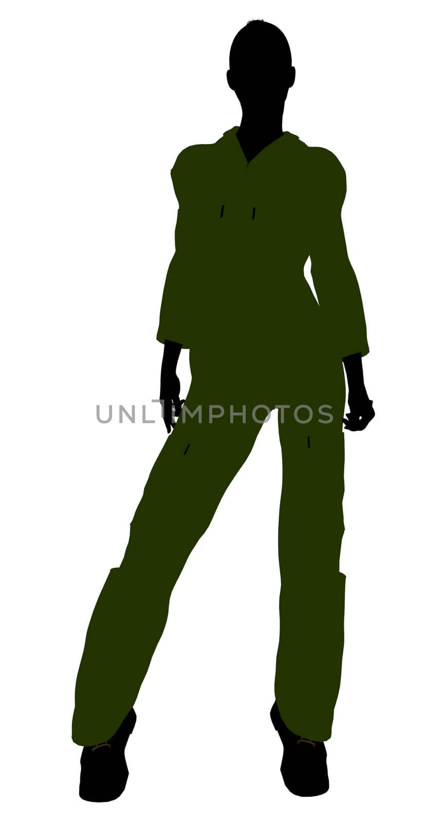 Female mechanic illustration silhouette on a white background