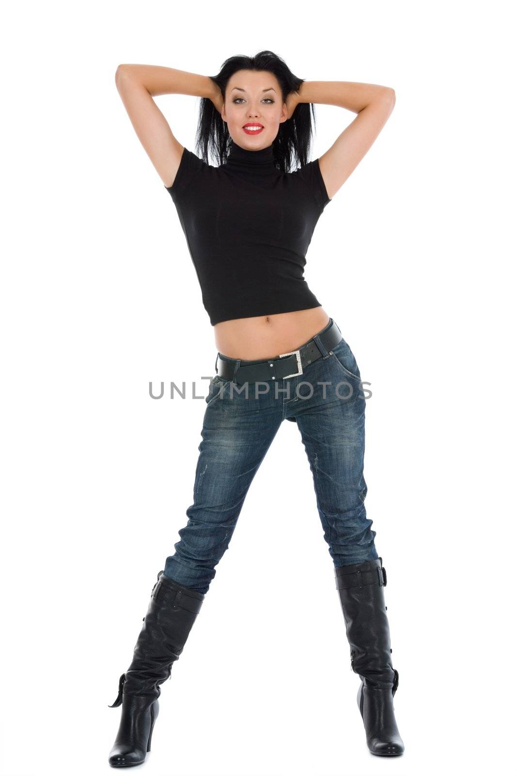 Portrait of the young beautiful girl white