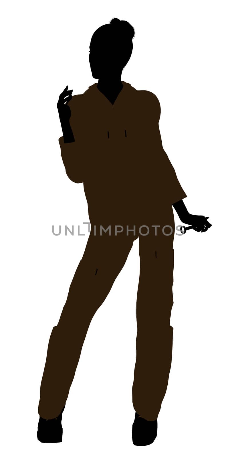 Female mechanic illustration silhouette on a white background