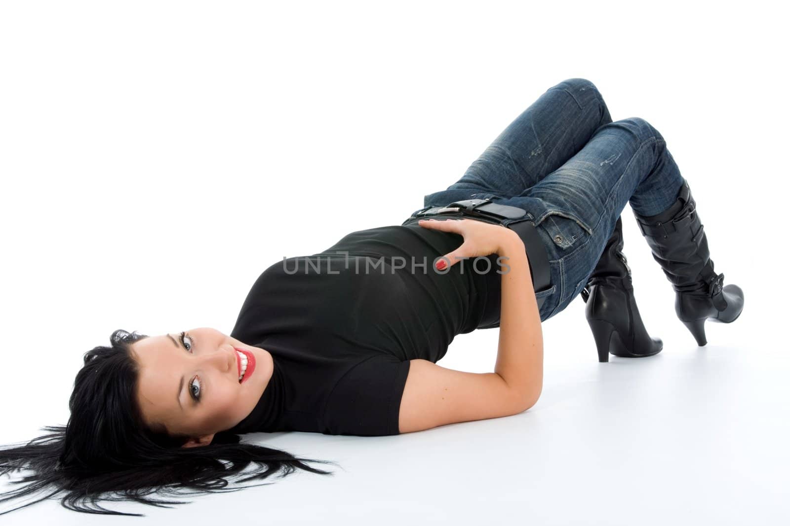 Portrait of the young beautiful girl white
