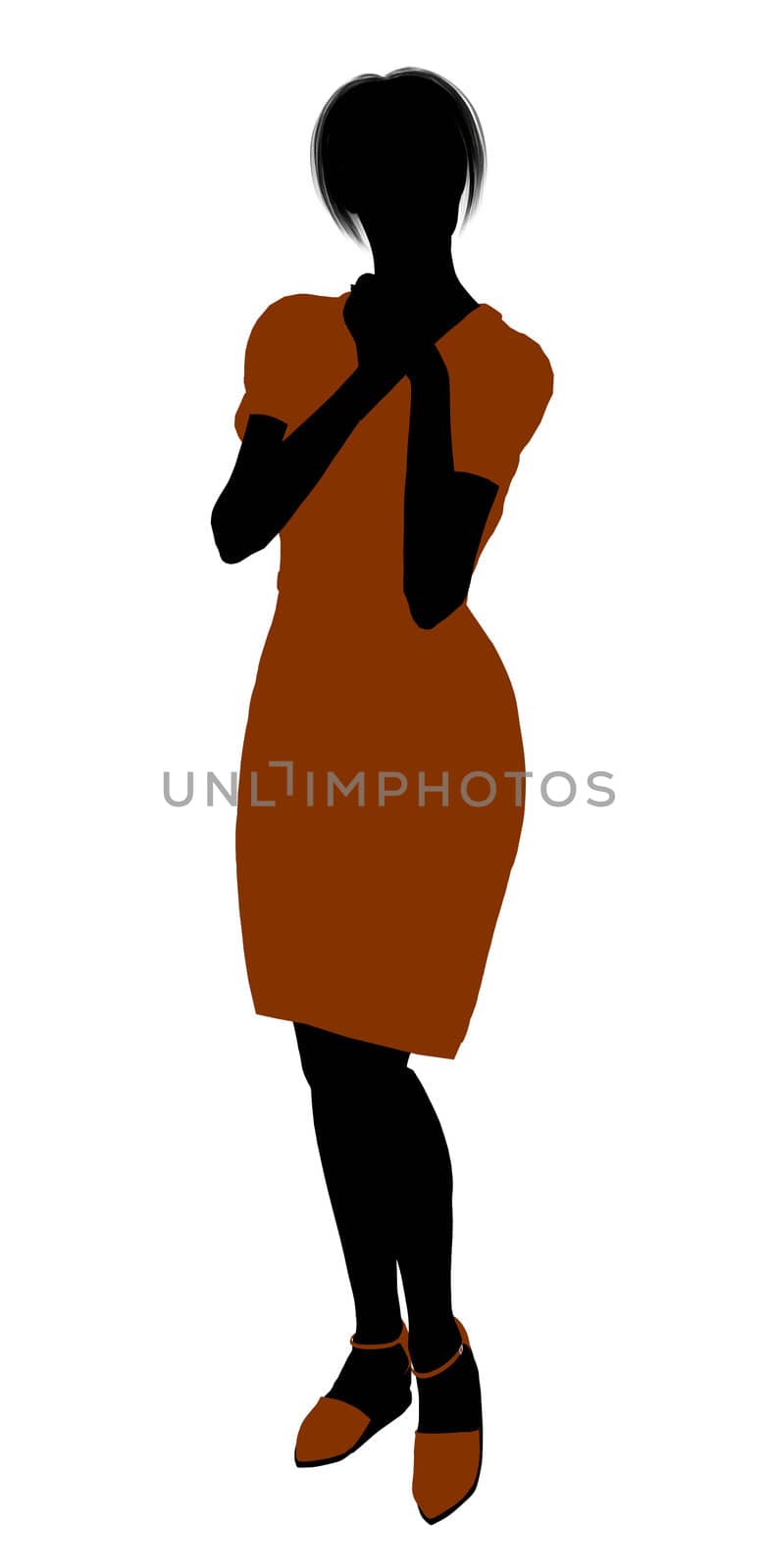 Female retro illustration silhouette on a white background