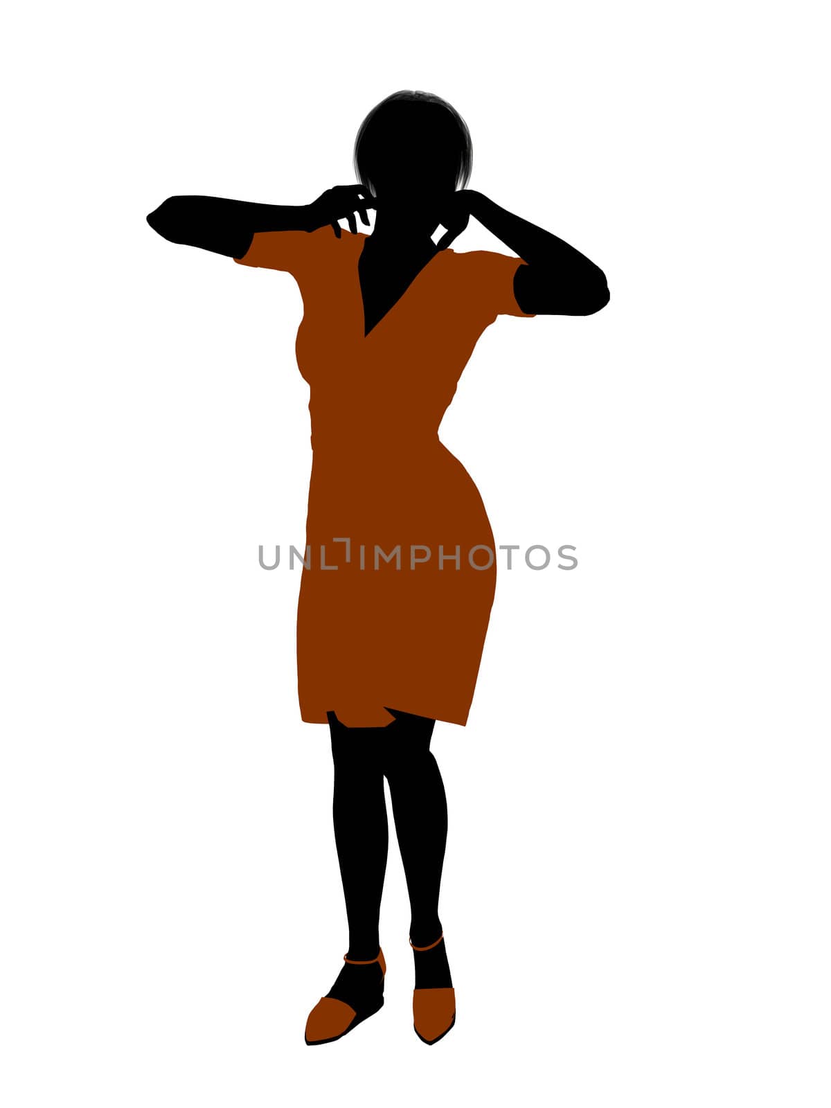 Female retro illustration silhouette on a white background
